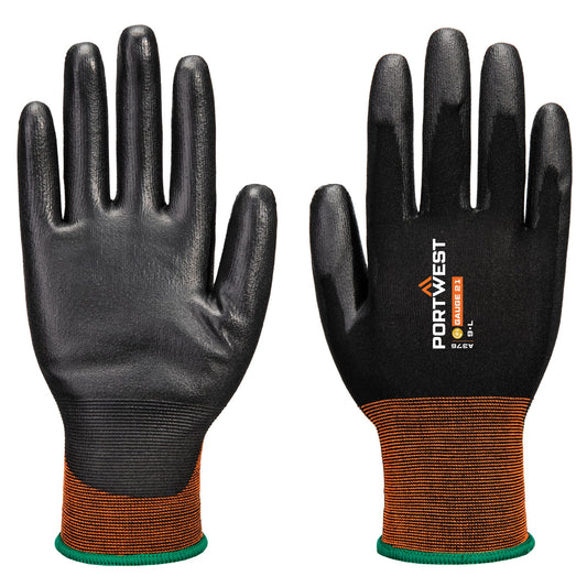 Portwest A376 GP Grip 21 PU Work Gloves in Black