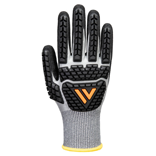 Portwest AP54 Impact F13 Nitrile Foam TPR Waterproof Work Gloves in Grey/Black