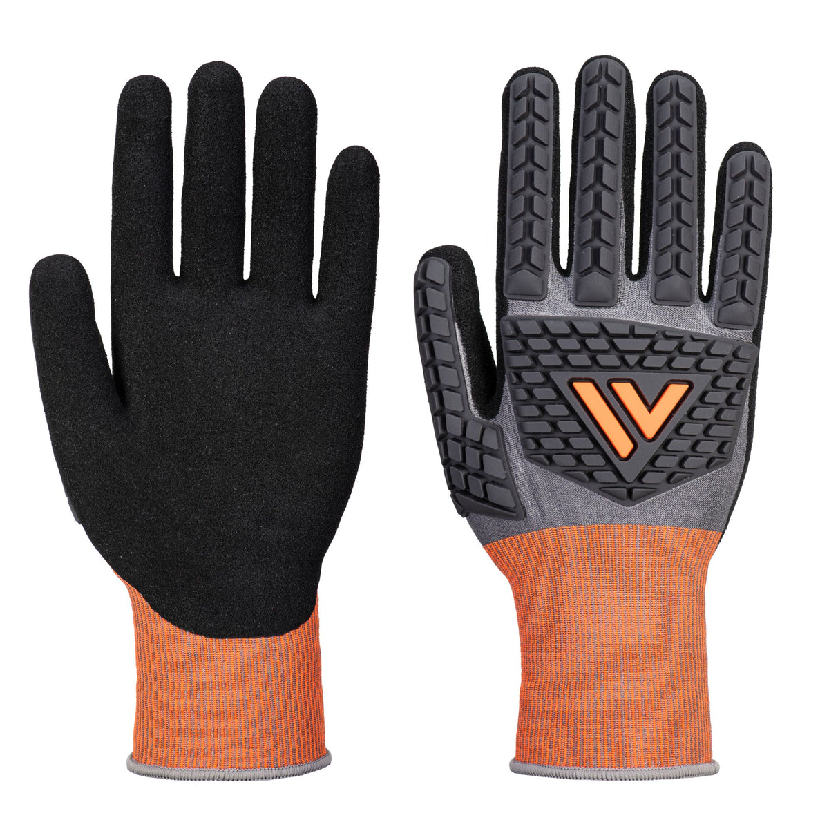 Portwest CT46 CT Impact D18 Nitrile Sandy Cut Resistant Gloves in Grey/Black