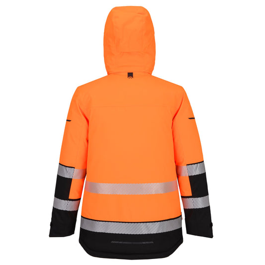 Portwest EV4 EV401 Hi-Vis Waterproof Expedition Parka Jacket in Orange/Black