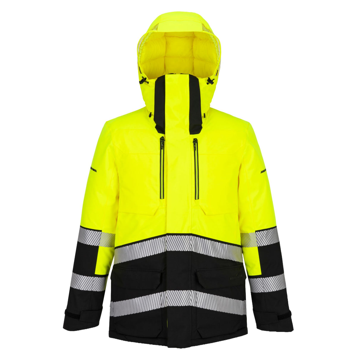 Portwest EV4 EV401 Hi-Vis Waterproof Expedition Parka Jacket in Yellow/Black
