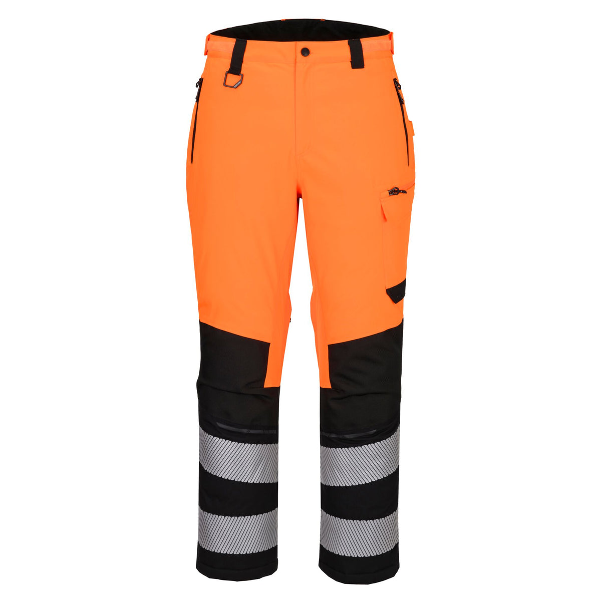 Portwest EV4 EV402 Hi-Vis Class 2 Waterproof Expedition Trousers in Orange/Black