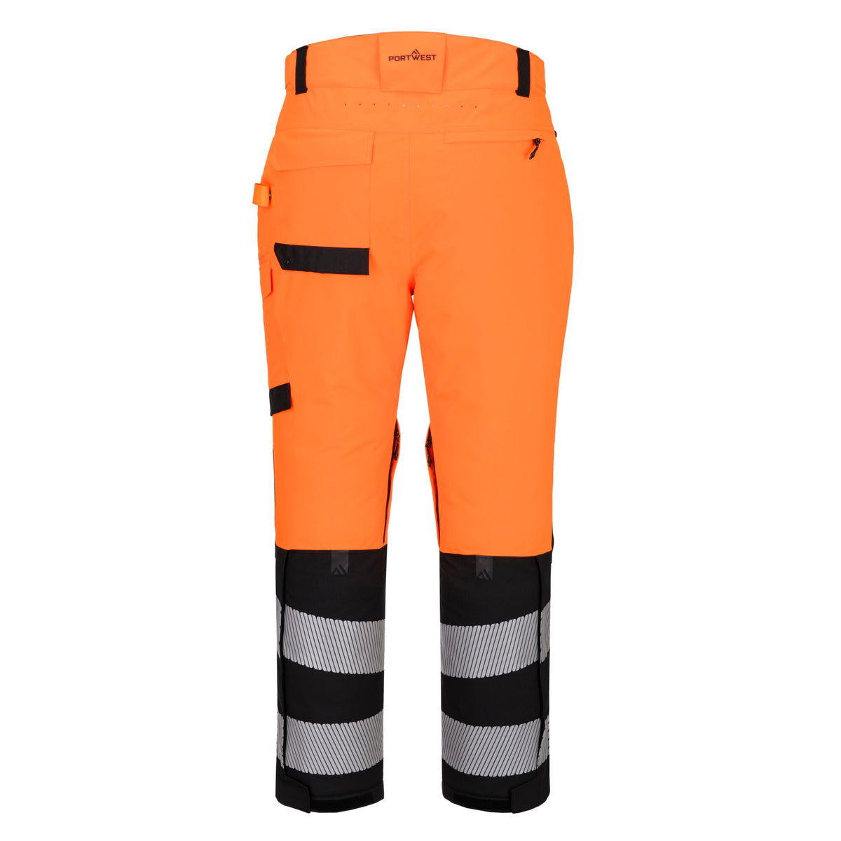 Portwest EV4 EV402 Hi-Vis Class 2 Waterproof Expedition Trousers in Orange/Black