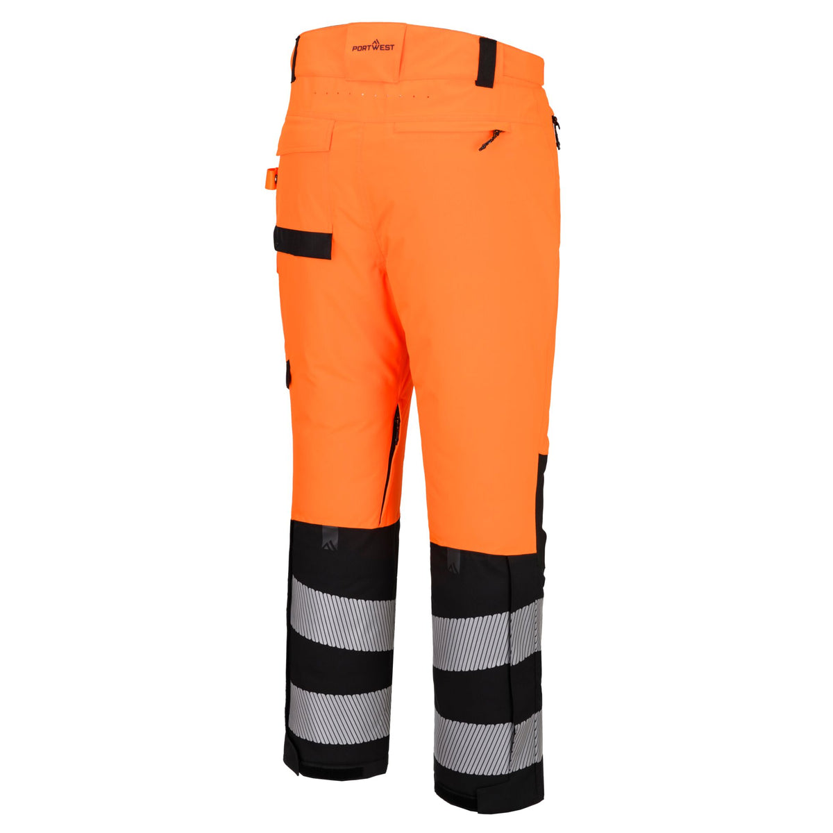Portwest EV4 EV402 Hi-Vis Class 2 Waterproof Expedition Trousers in Orange/Black