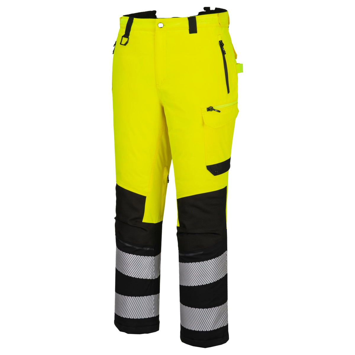 Portwest EV4 EV402 Hi-Vis Class 2 Waterproof Expedition Trousers in Yellow/Black