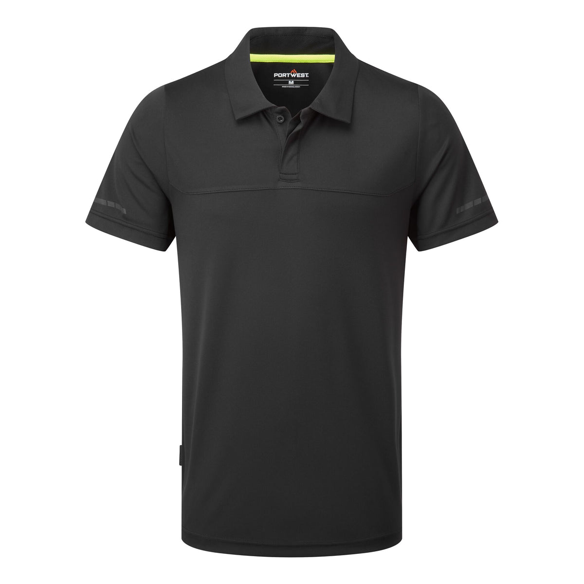 Portwest EV4 EV410 Lightweight Short Sleeve Work Polo Shirt in Black