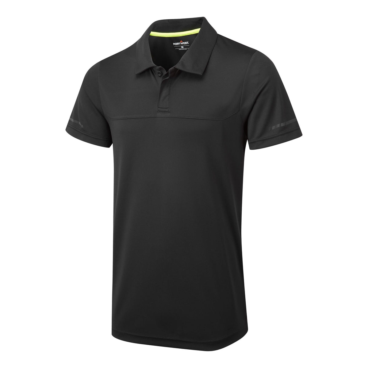 Portwest EV4 EV410 Lightweight Short Sleeve Work Polo Shirt in Black