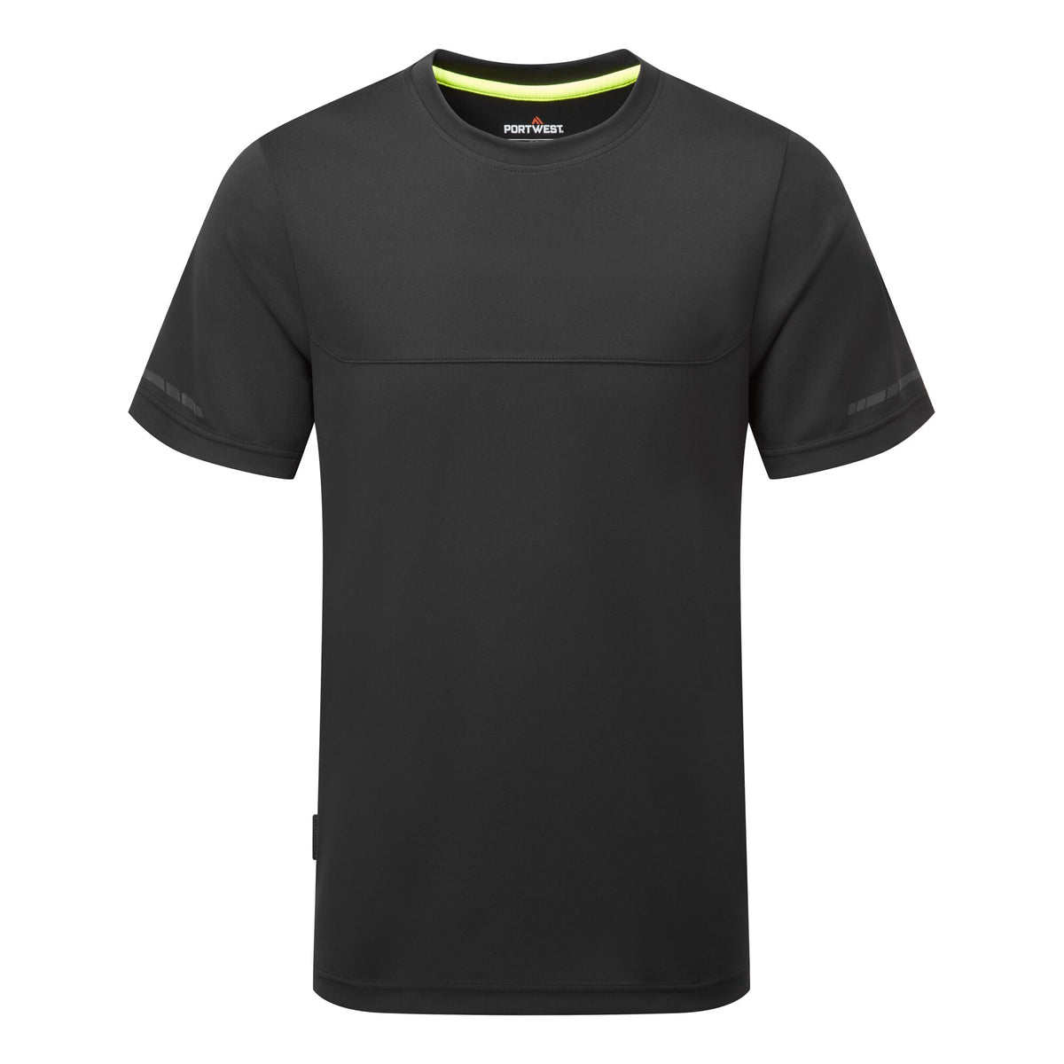 Portwest EV4 EV411 Lightweight Short Sleeve Work T-Shirt in Black