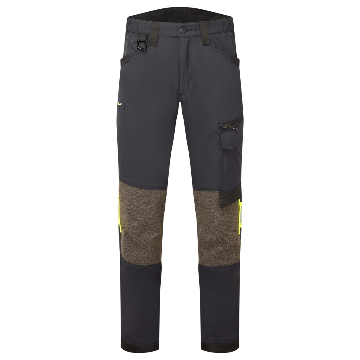 Portwest EV4 EV441 4-Way Stretch Work Trousers in Black, front view
