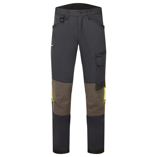Portwest EV4 EV441 4-Way Stretch Work Trousers in Black, front view