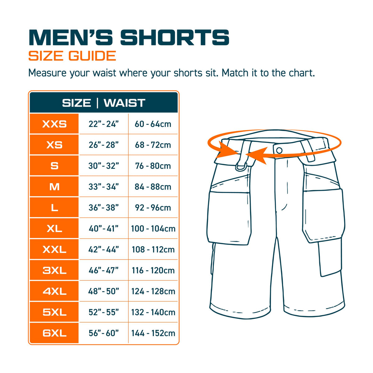 UK Men's Shorts Size Guide
