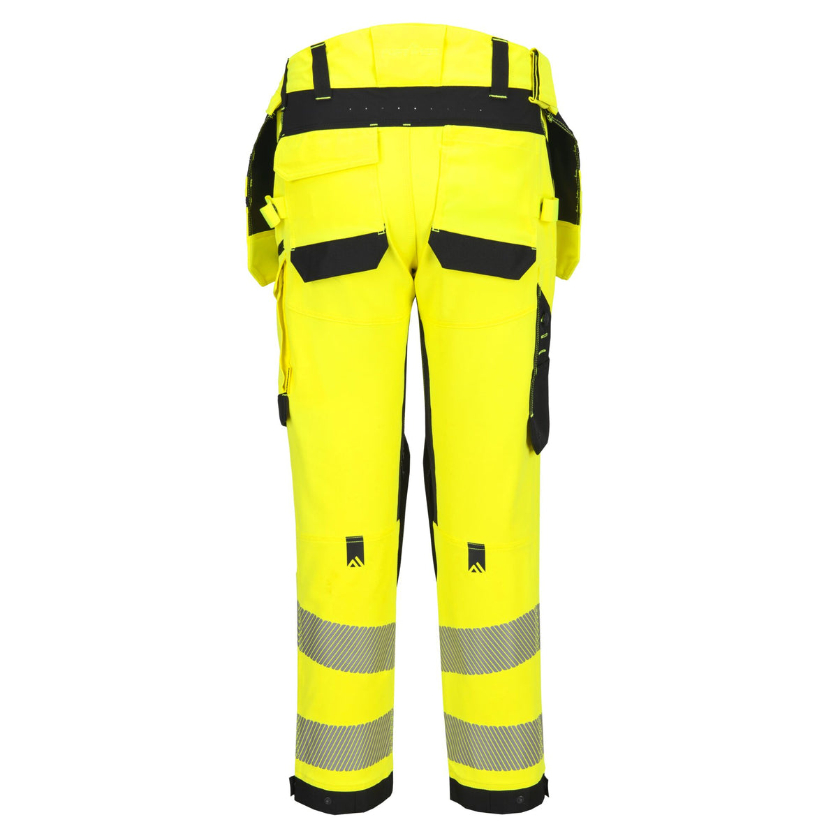 Portwest EV4 EV448 Hi-Vis Class 2 Stretch Holster Work Trousers in Yellow/Black