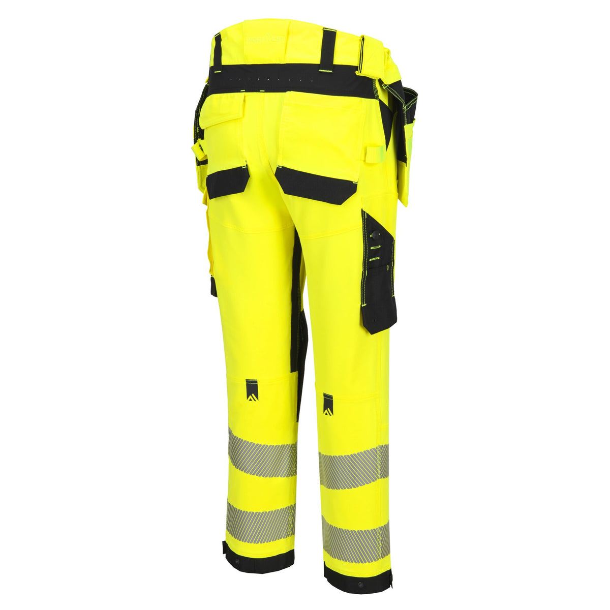 Portwest EV4 EV448 Hi-Vis Class 2 Stretch Holster Work Trousers in Yellow/Black