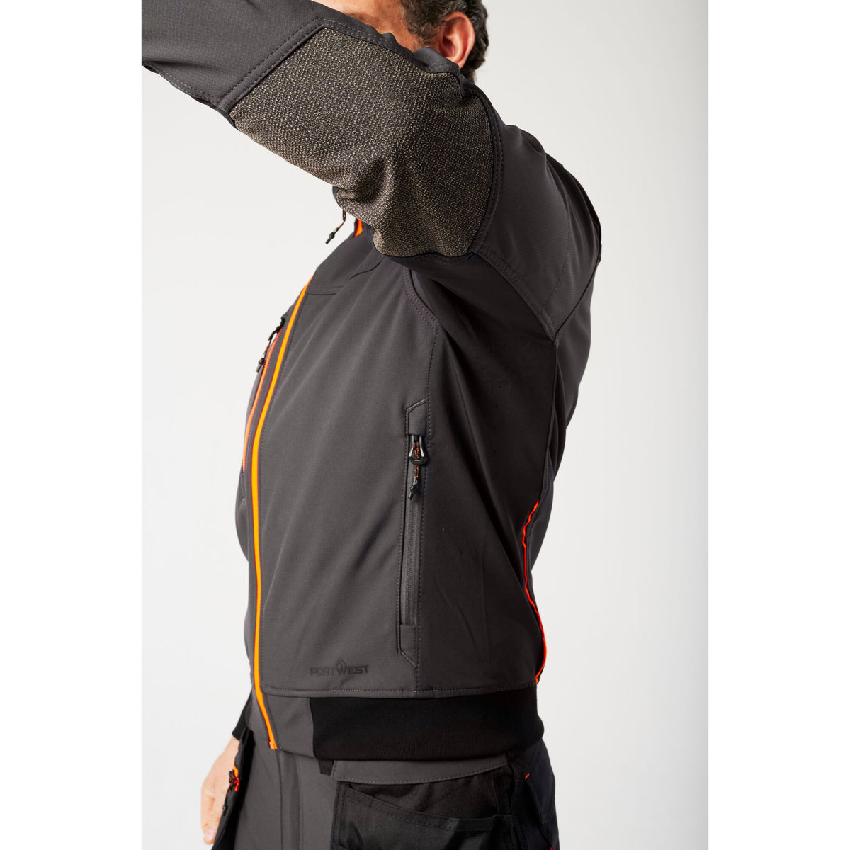 Portwest EV4 EV464 Softshell Bomber Work Jacket (3L), close-up detail