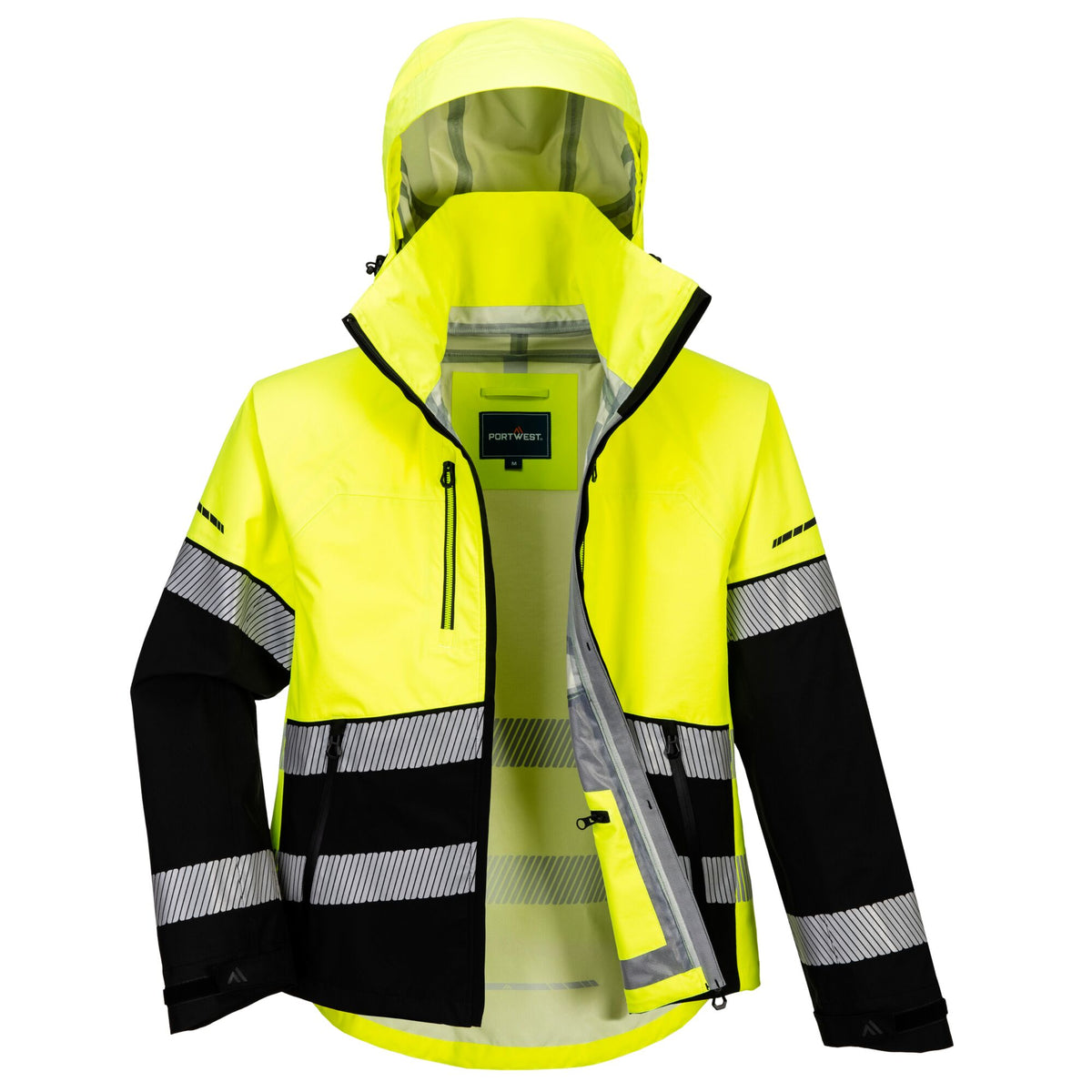 Portwest EV4 EV465 Hi-Vis Class 2 Waterproof Shell Jacket (3L) in Yellow/Black