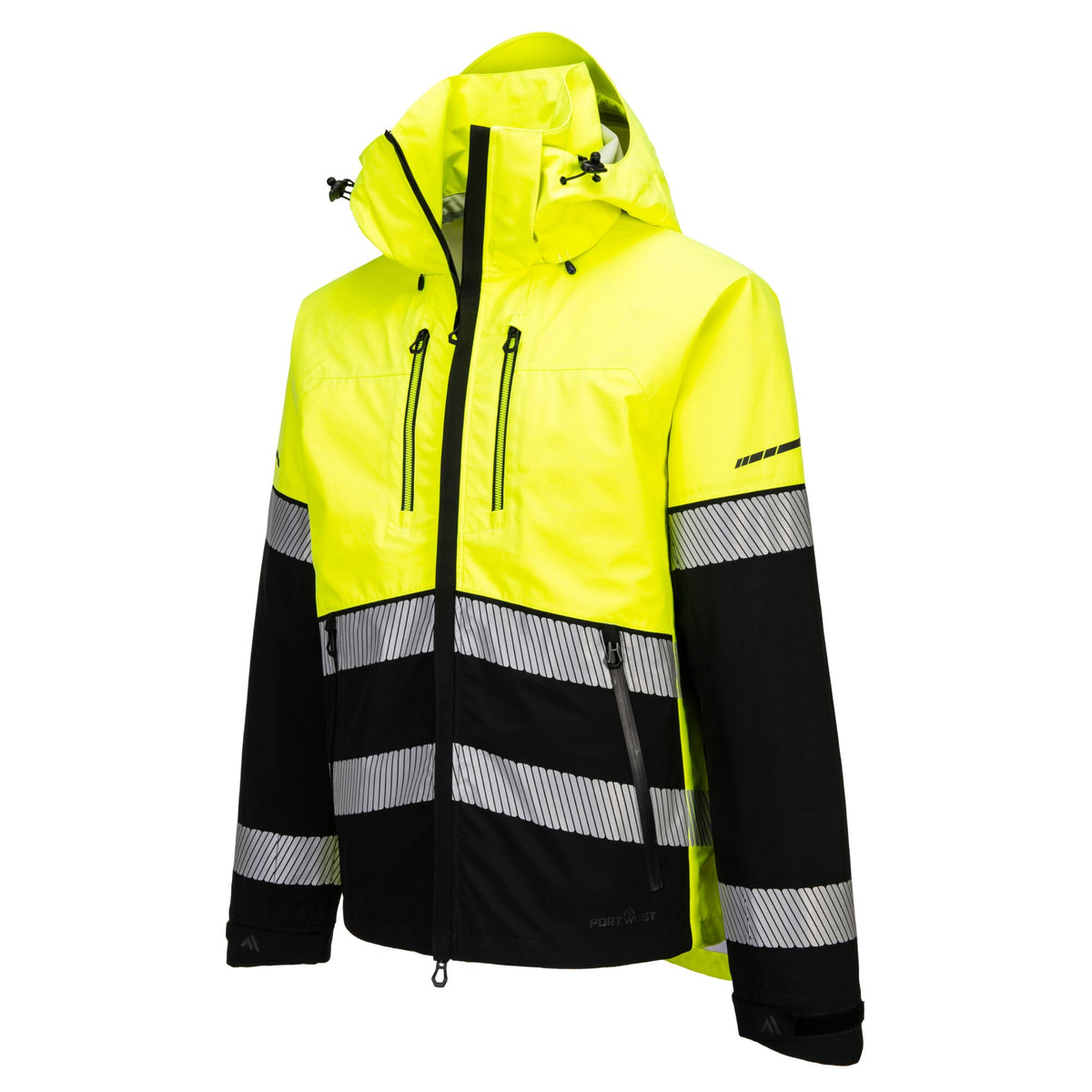 Portwest EV4 EV465 Hi-Vis Class 2 Waterproof Shell Jacket (3L) in Yellow/Black