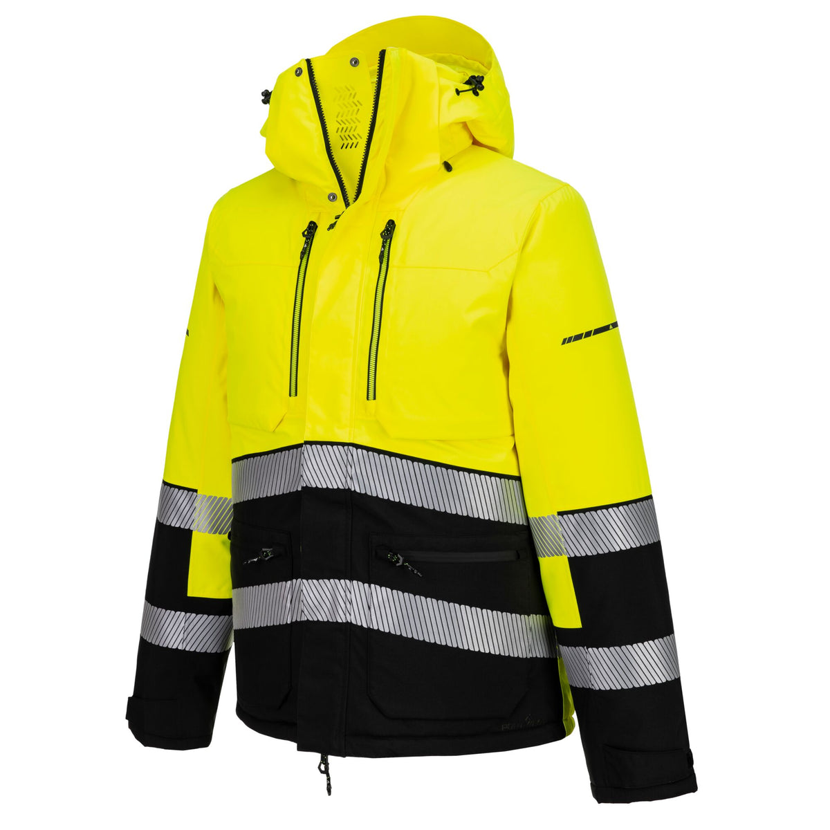 Portwest EV4 EV467 Hi-Vis Class 3 Waterproof Winter Jacket in Yellow/Black