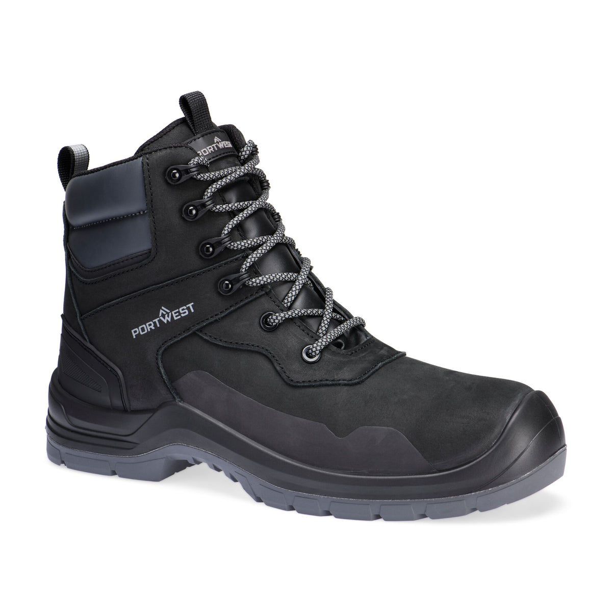Portwest FV06 Composite Nubuck Mid Safety Boots S7L in Black