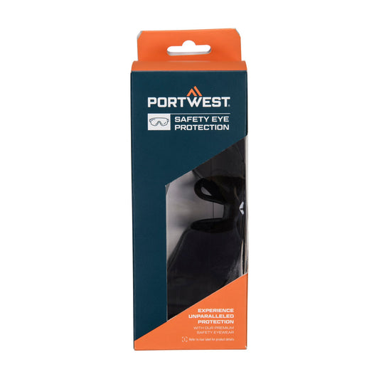 Portwest PT01 Sporty Shield Safety Glasses, Blue Mirror lens