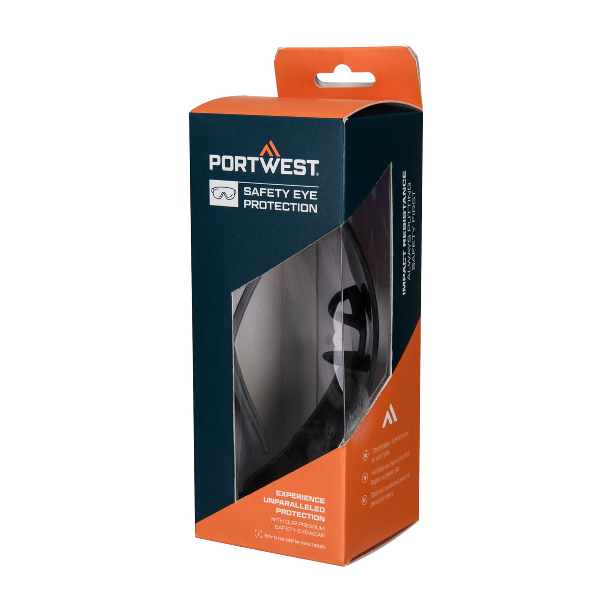 Portwest PT01 Sporty Shield Safety Glasses, Blue Mirror lens